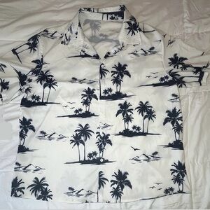 Tropical Palm Print Men's Shirt
